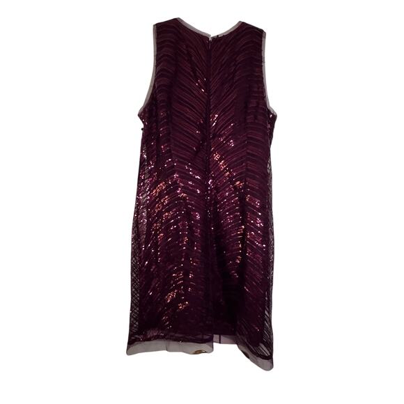 Vince Camuto Plum Purple Sequin Mini Swing Sheath Dress Sleeveless 14 NWT - Picture 7 of 9